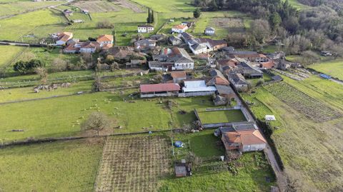 Vista aérea de la parroquia de Baamorto, donde apenas queda ya viñedo
