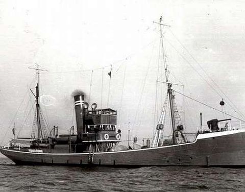 un buque tipo Mersey, durante la Primera Guerra Mundial, gemelo del Almirante José de Carranza.