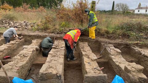 Un aspecto de la última excavación realizada en el granero romano de Proendos, a principios de diciembre del año pasado