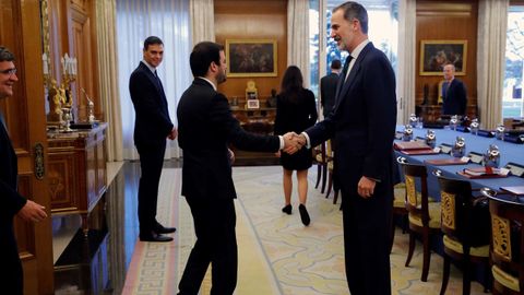 El ministro de Consumo, Alberto Garzn, a su llegada al Palacio de la Zarzuela