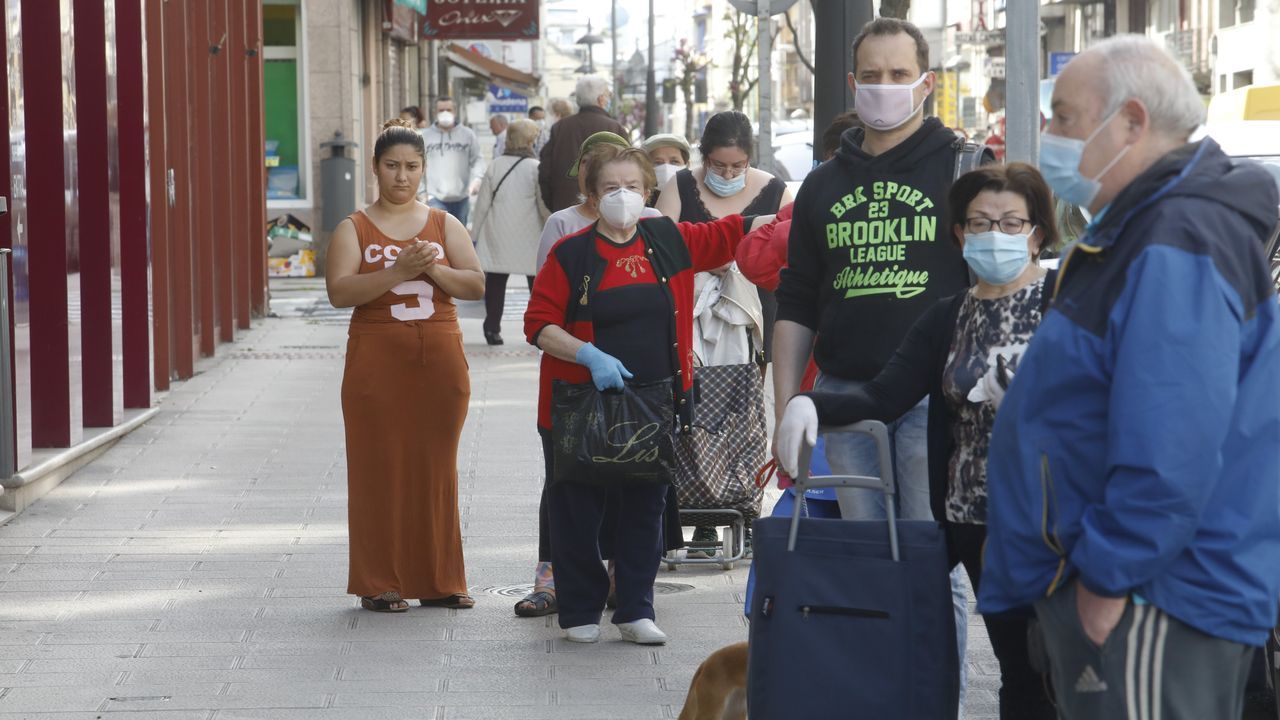 Terrazas vacias en la Praza Maior de Lugo