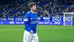 Jon Carrera, durante el partido de leyendas del Real Oviedo celebrado el pasado mes de diciembre