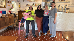 Constance Barrre y Damien Teixidor en Native junto a su hija y parte de su equipo,Giovanna y Valentina