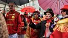 Calles en A Corua durante el carnaval.