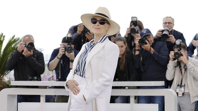 Meryl Streep en el festival de Cannes donde recibió la Palma de Oro Honorífica 