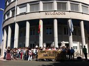 Un momento de la movilizaci�n de esta ma�ana en A Parda