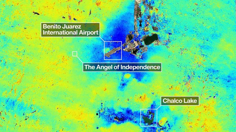 Un nuevo satélite de la NASA revela en tiempo real el hundimiento de Ciudad de México