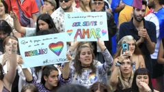 Manifestantes durante el Orgullo LGTBI en Santiago en el ao 2023