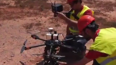 Tres drones esp�an las l�neas el�ctricas de Fenosa en Galicia