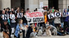 Concentracin de PACMA por la exclusin de los perros de caza en la nueva ley
