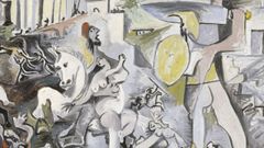 Detalle de la versin de El rapto de las Sabinas, de Picasso, que toma como referencia el cuadro de Poussin.