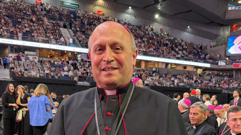 El Arzobispo de Santiago, Francisco Jos� Prieto, en el Movistar Arena por la visita del papa Le�n XIV