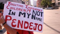Manifestacin en Texas contra la separacin de familias en la frontera con Mxico