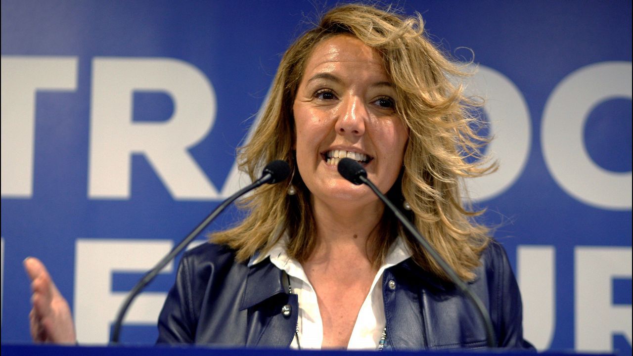 La candidata del PP a la Presidencia del Principado, Mar�a Teresa Mallada, durante el acto de inicio de campa�a electoral 