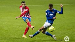 Pedro D�az y Sergio Tejera, durante el derbi de la ida en el Carlos Tartiere