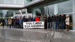 Los trabajadores de Vulcano en una protesta a finales de enero