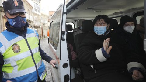 Llegada a Maceda de refugiados de Ucrania.