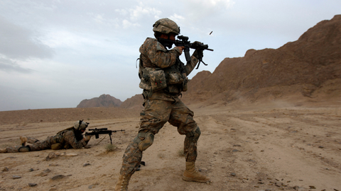 Soldados de Estados Unidos, de las Fuerzas Especiales Delta, durante un entrenamiento�en el sur de Afganist�n, el 4 de mayo de 2010.