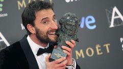 El humorista y actor Dani Rovira tras recibir el Goya al mejor actor revelacin por Ocho apellidos vascos.