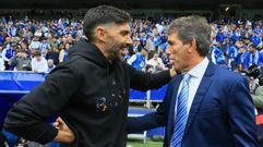 Eder Sarabia y Guillermo Almada, antes del Oviedo-Elche