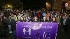 La concentración tuvo lugar en el atrio de la iglesia de Palmeira, y fue convocada por Mulleres en Acción