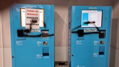Maquinas expendedoras de billetes de Alsa atacadas en la estacin de Gijn
