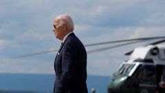 El presidente estadounidense Joe Biden de camino a Camp David, donde tendr un encuentro con sus homlogos de Japn y Corea del Sur