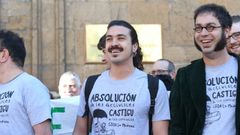 Concentración en apoyo a los diez encausados por la ocupación de La Madreña frente al TSJA.Andrés Vilanova