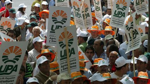 Imagen de archivo de una manifestacin de ganaderos. El tema del lobo suele estar entre las razones de las ltimas protestas del campo.