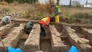 Un aspecto de la nueva campaña de excavaciones que se está llevando a cabo en el yacimiento romano de Proendos