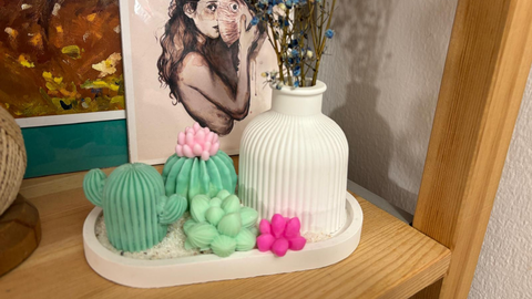 Velas realizadas en los talleres de Ofelia Mendoza
