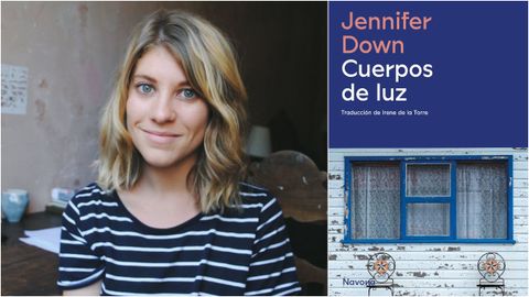 Australian author Jennifer Down (1990).  On the right, the cover of the Spanish edition 
