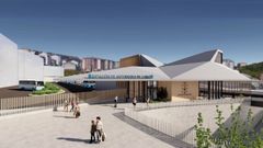 Reproducción de cómo será la estación de buses de la intermodal de Lugo
