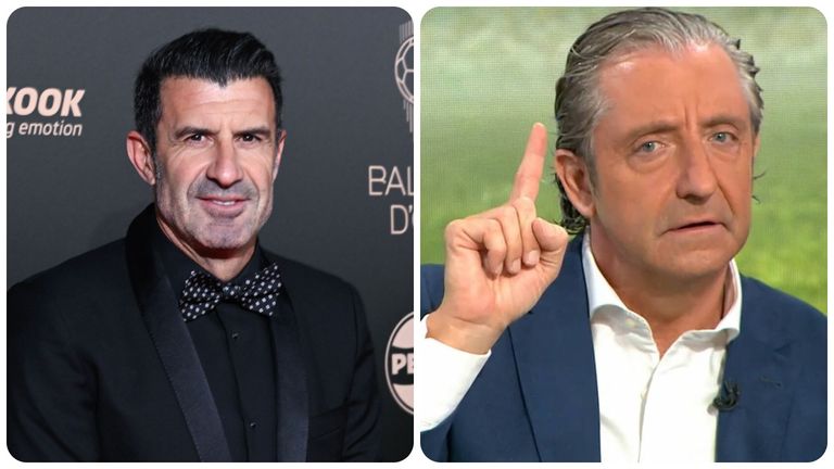 Luis Figo y Josep Pedrerol