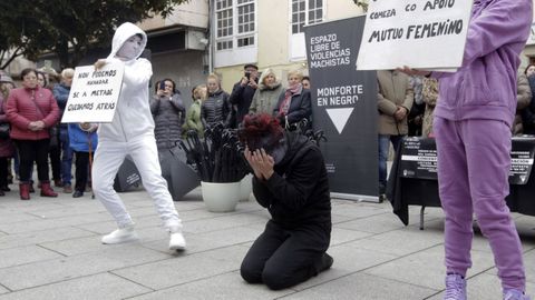 Acto en protesta por la violencia machista el pasado noviembre en Monforte 