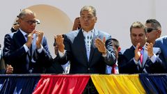 Rafael Correa, durante una ceremonia en el palacio de Carondelet durante su presidencia
