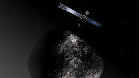 Impresin artstica de la sonda Rosseta frente al cometa 67P/Churyumov-Gerasimenko