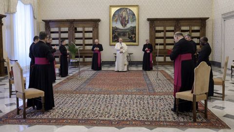 El Papa, durante una audiencia en el Vaticano