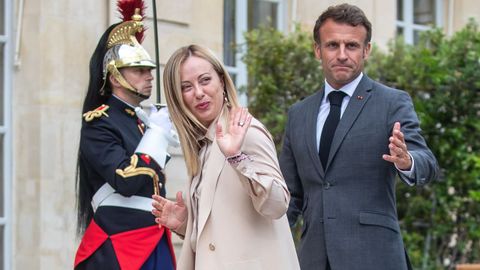 Giorgia Meloni y Emmanuel Macron, este martes en el Elíseo