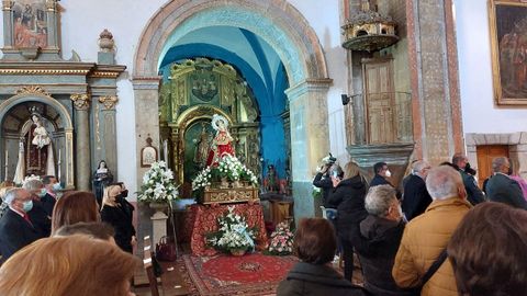 La imagen de la patrona de Monforte se guarda en A Rgoa desde que empez el cierre de la iglesia de San Vicente a causa de las obras de restauracin, a finales del 2019