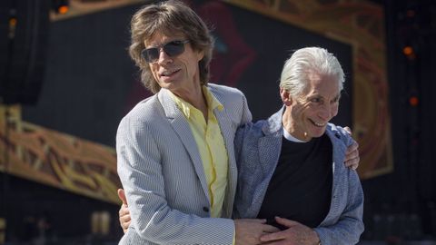 Con Mick Jagger en Australia en 2014