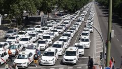 Las protestas de los taxistas por toda Espaa