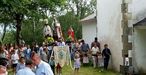 Asistentes ayer a la procesión de Santa Filomena, en Vilarrube. 