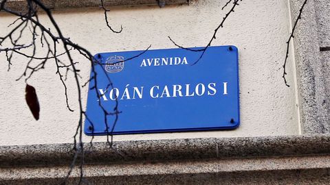 Placa colocada en la actual avenida de Juan Carlos I, en Pontevedra