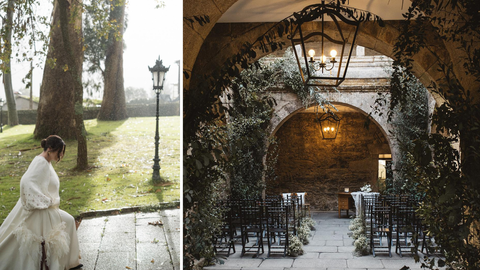 La boda de Marta y Manu. La celebracin tuvo lugar en Culleredo el 21 de diciembre del 2024. Estos novios le encargaron a Bendita Flor un evento cargado de significado ya que queran una boda navidea.<br />En la imagen de derecha, una decoracin en verdes del espacio de otra ceremonia del mismo taller floral. Una creacin marcada por los tonos verdes.