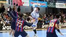 Encuentro Cisne-Barcelona de la primera vuelta, disputado en el Municipal de Pontevedra