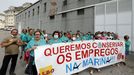 Protesta de las trabajadoras de Albo, este lunes 11 de julio