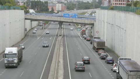 Salidas de Freixeiro hacia la autopista en direccin a Ferrol