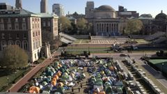 Tiendas de campaña, el martes en el campus de la Universidad de Columbia.