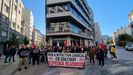 Concentración de la plantilla de la residencia de mayores Soremay, en Pontevedra, para exigir la readmisión de una trabajadora despedida
